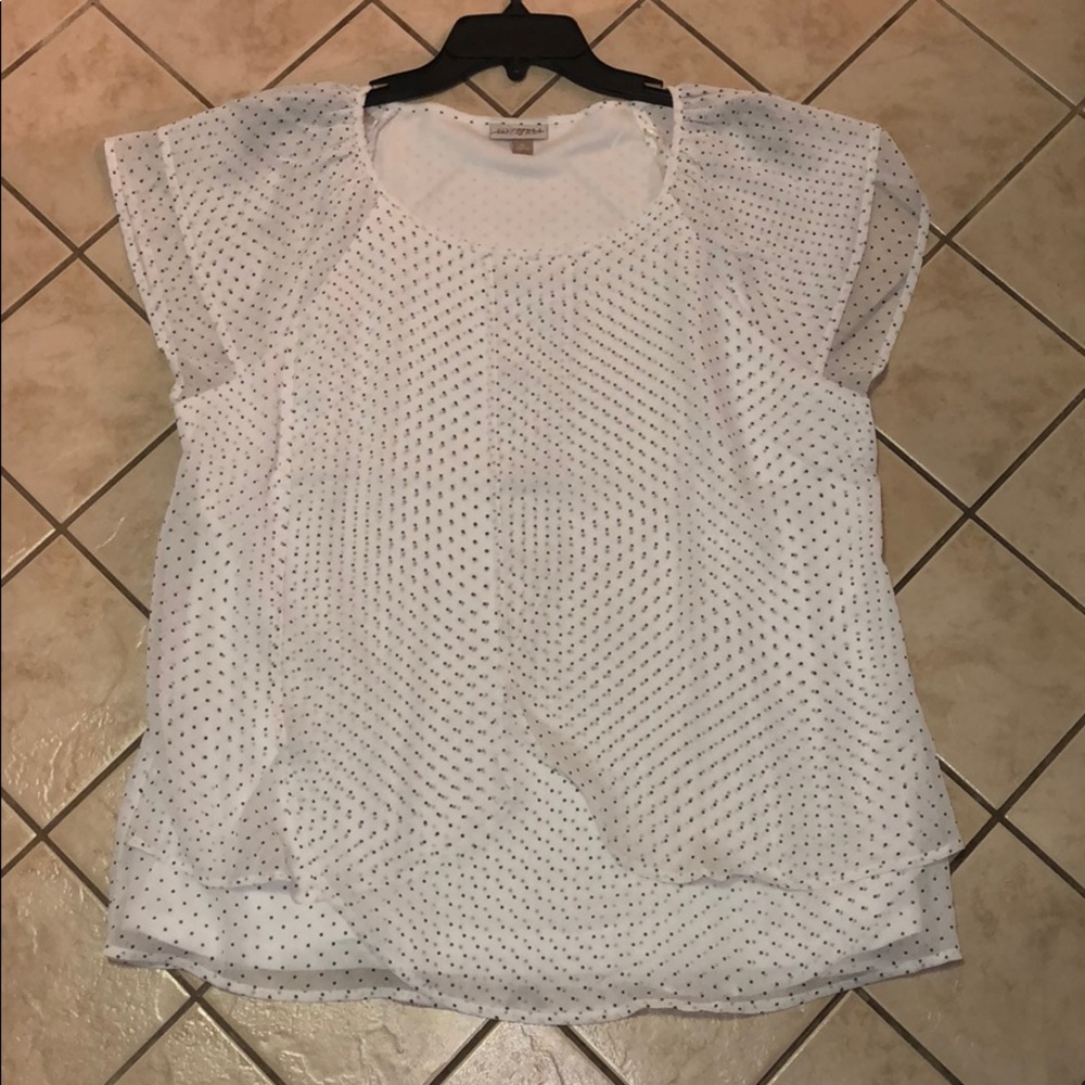 BNWOT polka dot ruffle blouse size XL